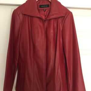 Gorgeous Holiday Red Leather Jacket - Brand New